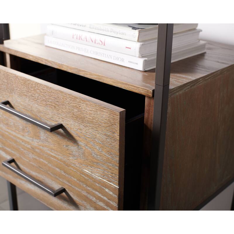 SAFAVIEH Orma 5-Shelf 1-Drawer Etagere Bookshelf - 22" W x 18" L x 72" H - 22Wx18Dx72H