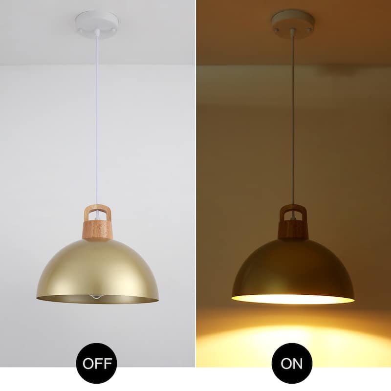 (Set of 3) Modern Semi Flush Mount Chandelier, Industrial 1-Light Pendant Lights with Dome Shape for Dining Room Kitchen Island