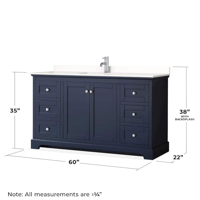 Wyndham Collection WCV232360S-QTZ-UNSMXX Avery 60" Free Standing