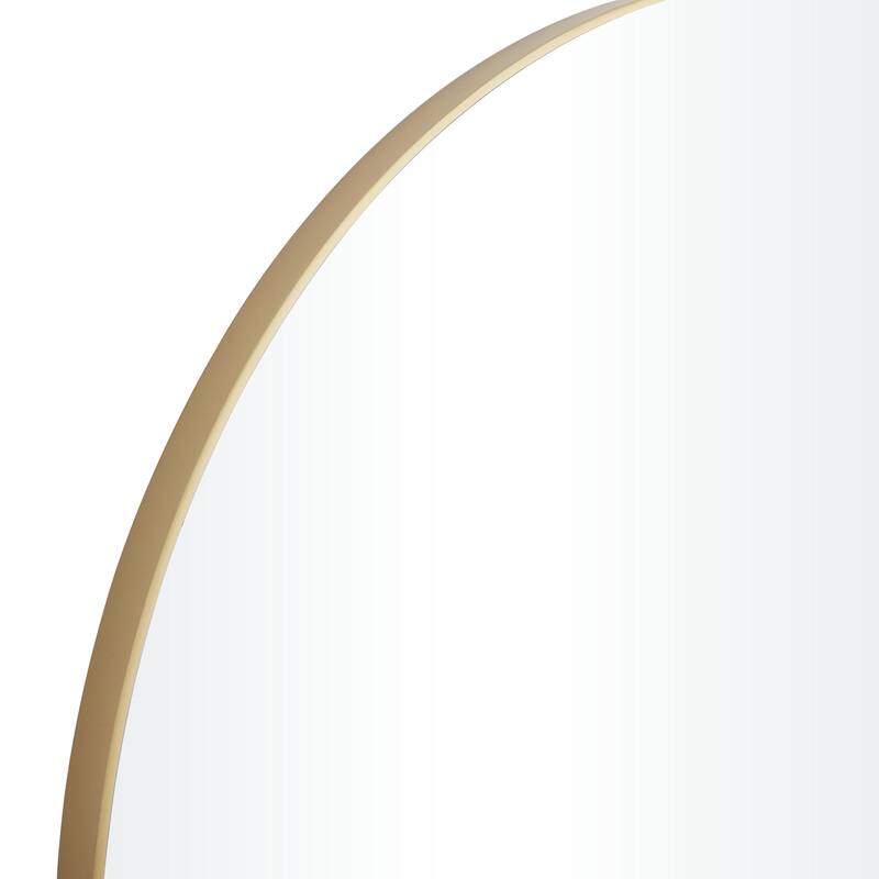 Wooden Wall Mirror with Thin Frame - Gold - Roche River Decor