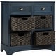 preview thumbnail 49 of 48, 28” Farmhouse Solid Wood Storage Cabinet with Two Drawers and Four Rattan Baskets