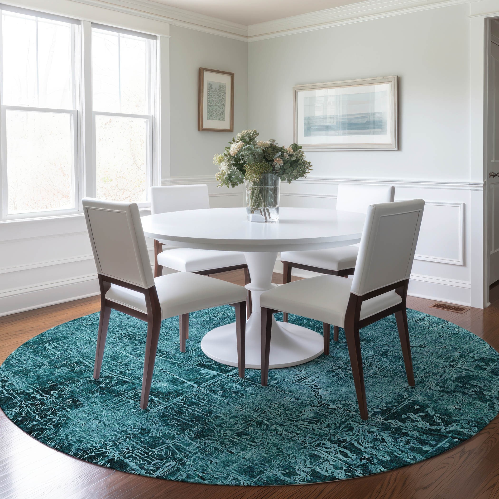 Machine Washable Indoor/ Outdoor Abstract Solid Chantille Rug