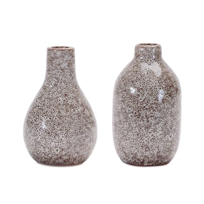 Speckled Ceramic Bottle Vase (Set of 2)