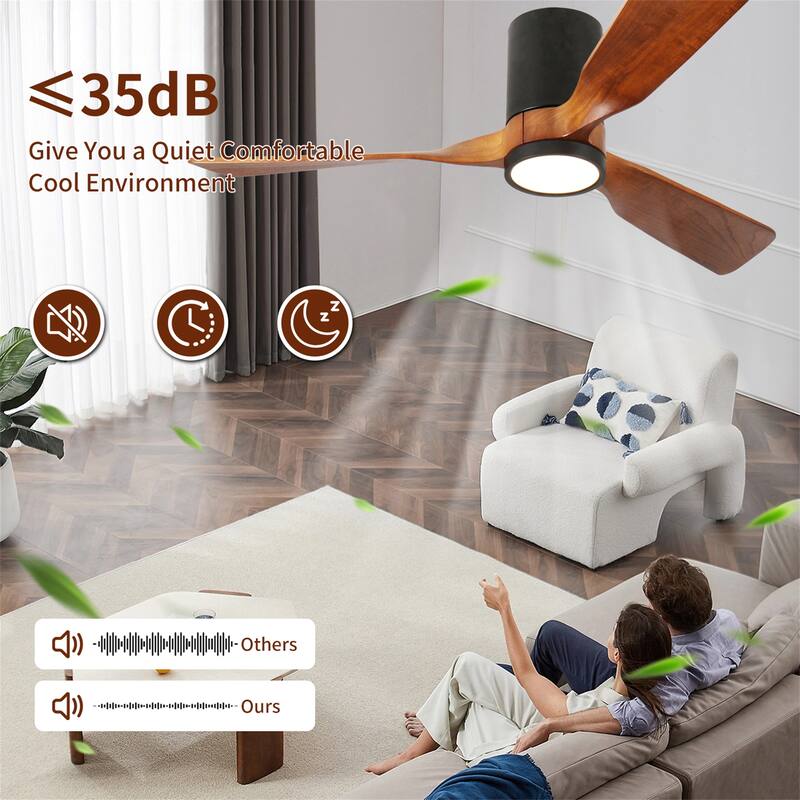 52-inch Indoor/Outdoor Flush Mount Ceiling Fan