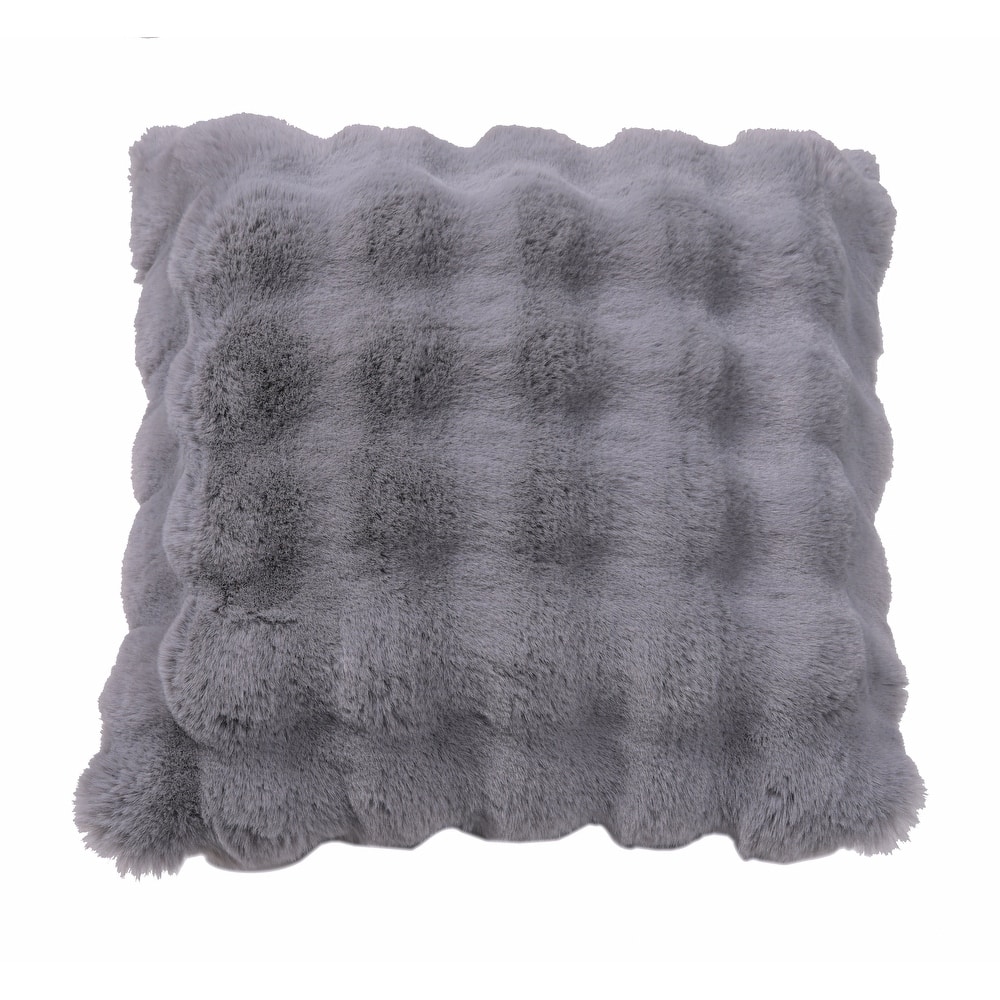 Valencia Fur Textured Solid Color Throw Pillow