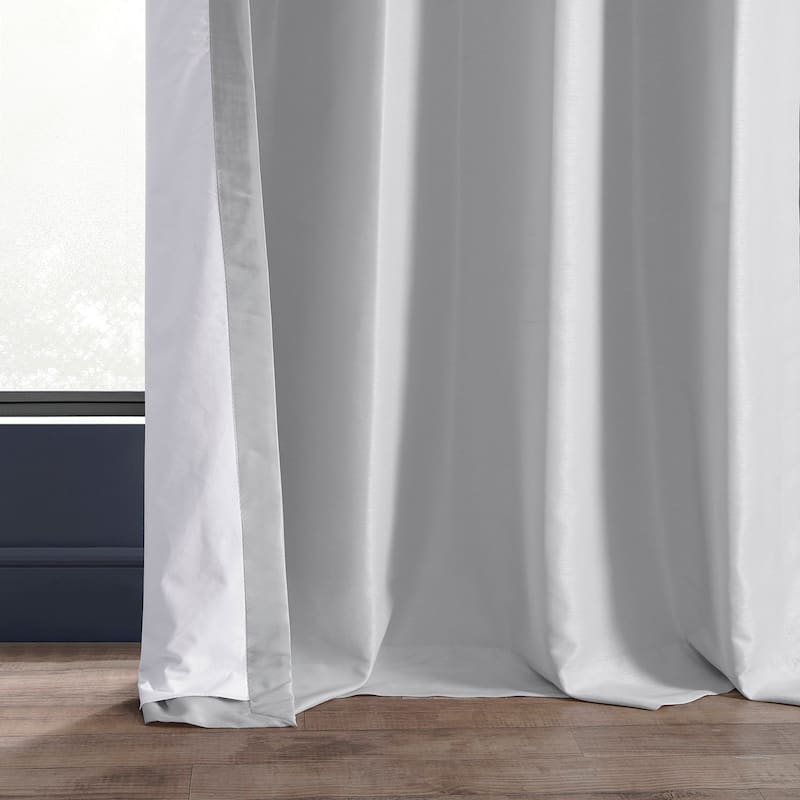 Exclusive Fabrics Textured Dupioni Faux Silk 108-inch Blackout Grommet Curtain (1 Panel) - 50 x 108