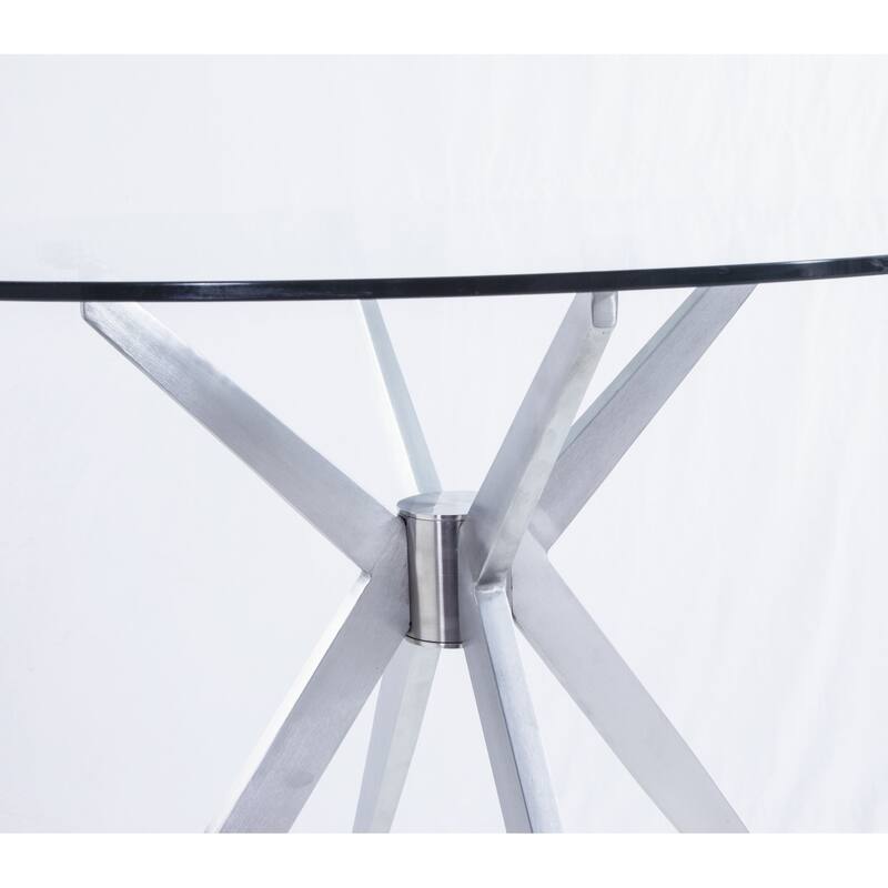 Modrest Dallas Modern Brushed Stainless Steel Dining Table