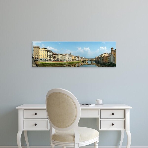 Easy Art Prints Panoramic Image 'Ponto Vecchio, Ponte Santa Trinita Bridge, Florence, Tuscany, Italy' Canvas Art