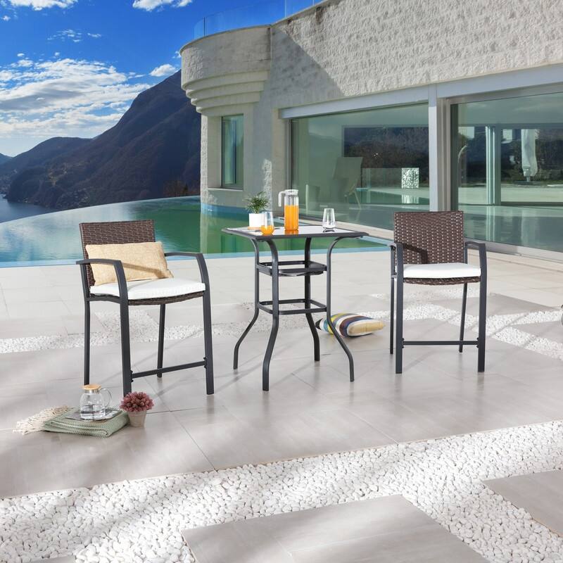 Patio Festival 3-Piece Outdoor Bar Height Bistro Set