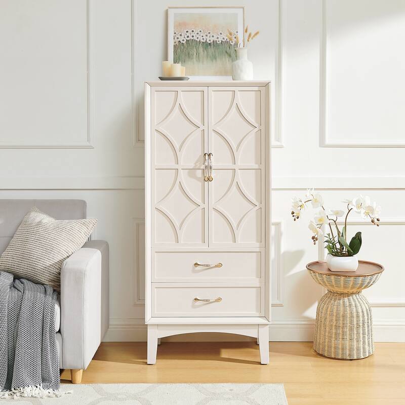 Retro Storage Cabinet with Doors and Drawers for Entryway Hallway Living Room Kitchen