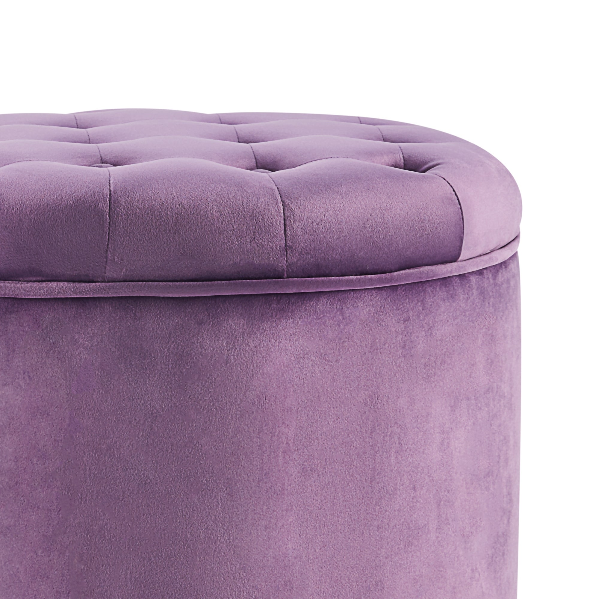 Belleze nailhead round tufted storage ottoman large footrest stool coffee table lift top hot sale