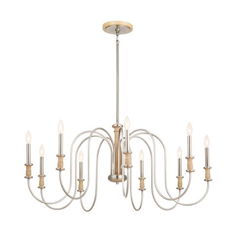 Kichler Lighting Karthe 42 inch 9-Light Chandelier Beech and Brushed Nickel