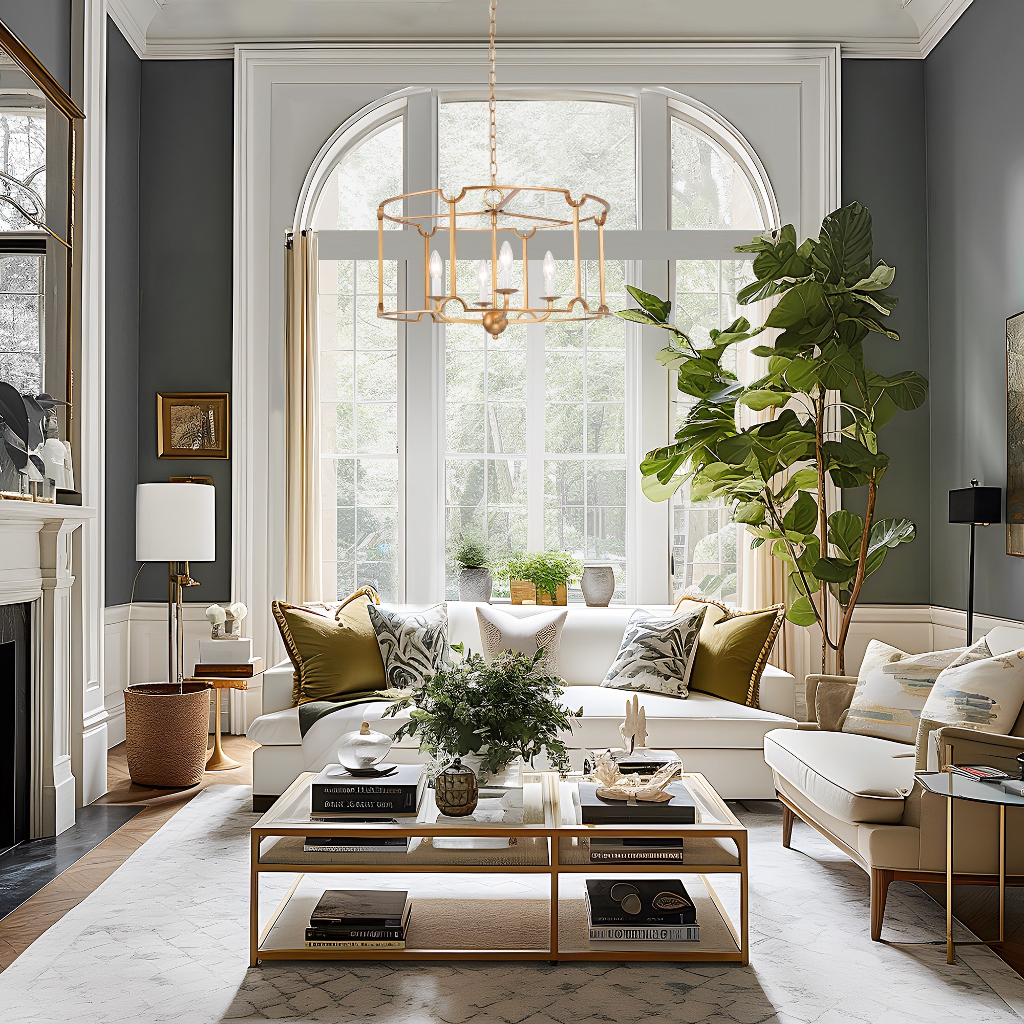 Mid century cheap modern drum chandelier