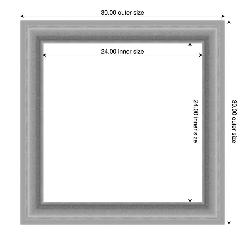 Amanti Art Peak Polished Nickel Framed Dry Erase Magnetic Board - 30 x 30 in