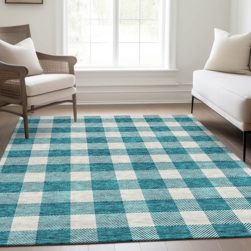 Premium Washable Super Soft Plaid Mayfield Rug