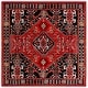 preview thumbnail 2 of 11, SAFAVIEH Vintage Hamadan Peshah Rug 6'7" Square - Red/Black - Square
