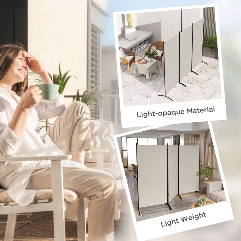 HOMCOM 3 Panel Room Divider Screen, 6 Ft Tall Folding Privacy Screen, Freestanding Partition Wall Divider