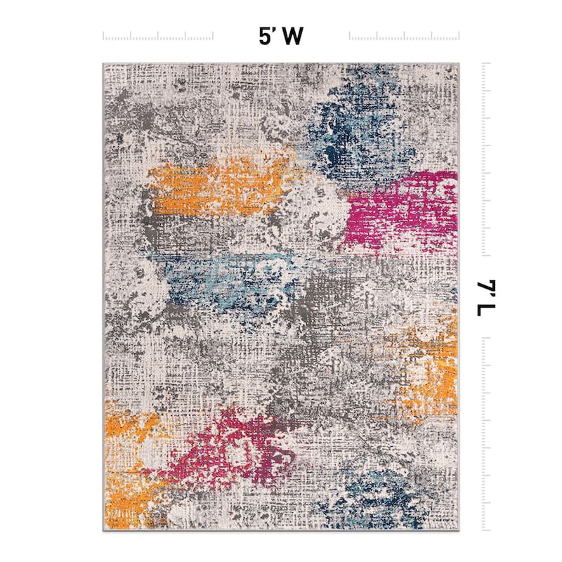 World Rug Gallery Prague Distressed Abstract Area Rug