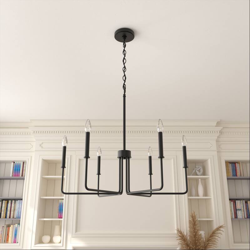 Acroma Modern Transitional 6-Light Candle Chandelier Linear Kitchen lsland