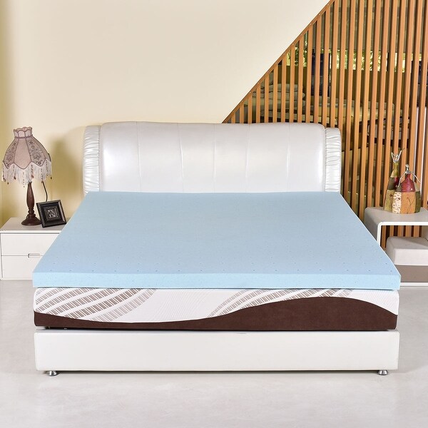 Costway King Size 3 Gel Memory Foam Mattress Mat Bed Pad Topper