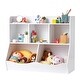 preview thumbnail 11 of 9, White Kid Toy Storage Cubby Organizer with Bookshelf and 5 Compartment Perfect for Nursery and Playroom - 35” × 16” × 30”