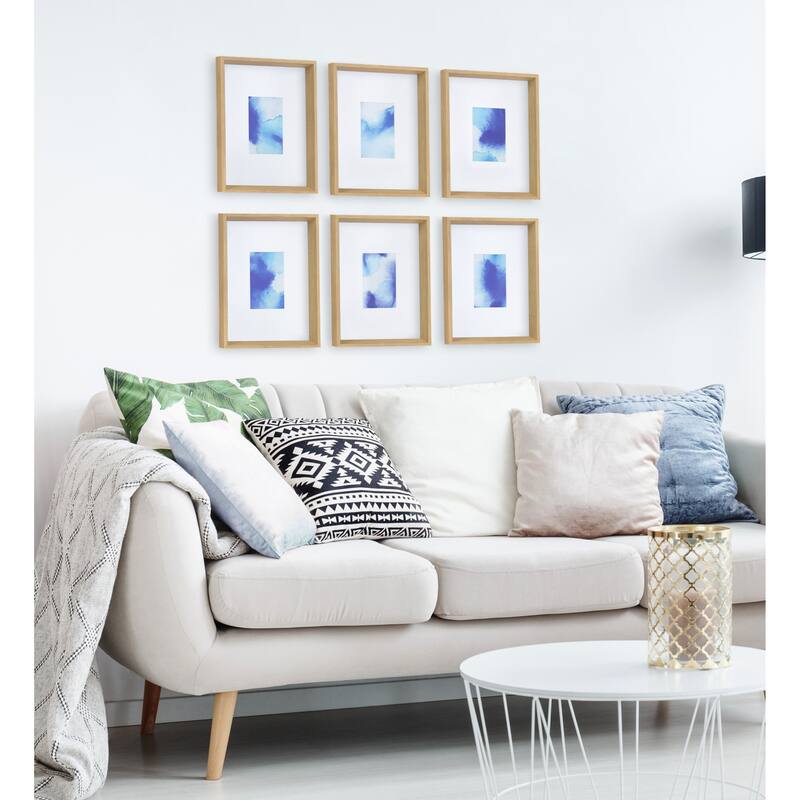 Kate and Laurel Calter 6 Piece Framed Black and White Print Art Set