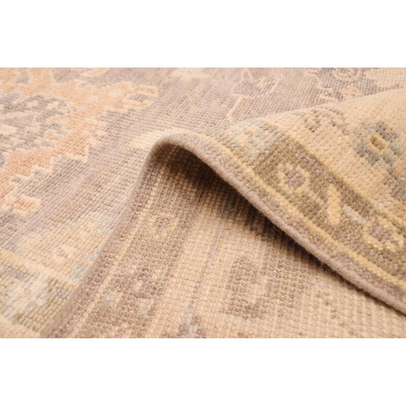 ECARPETGALLERY Hand-knotted Kavya Oushak Dark Grey Wool Rug - 8'11 x 11'11