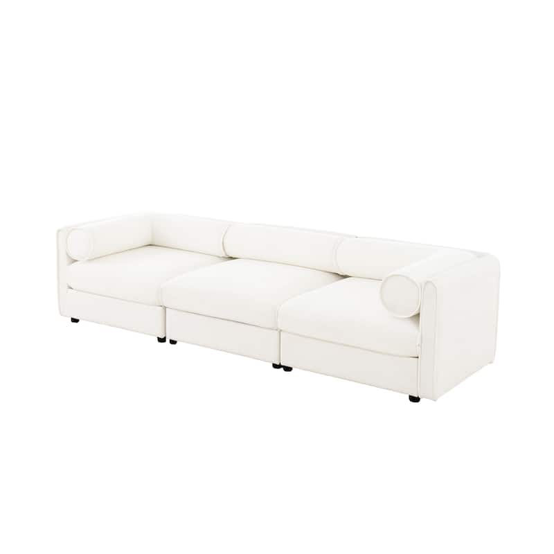 GDFStudio - Octavius Chenille 3-Seater Sofa With Storage Seat