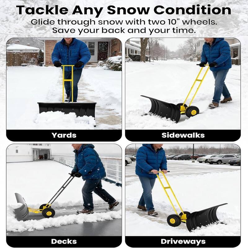 29-Inch Heavy-Duty Steel Snow Shovel Double Pole