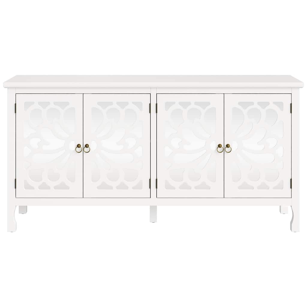 63'' Modern Buffet Cabinet with Mirrored Door and Adjustable Shelves