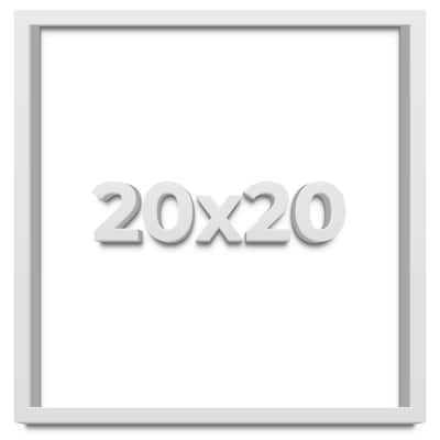 20x20 Shadow Box Frame White | 2 Inches Deep Real Wood Contemporary