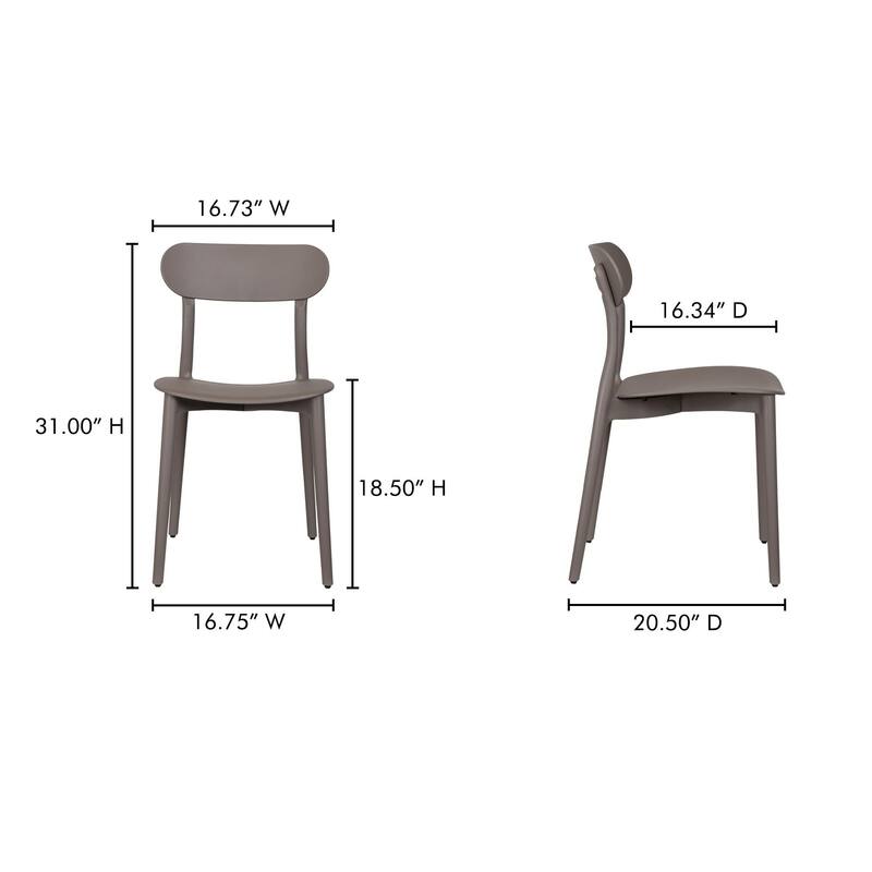 NADAAL STUDIOS Vance, Patio Dining Chairs, Black, Set of Two - 16.75 X 20.5 X 31