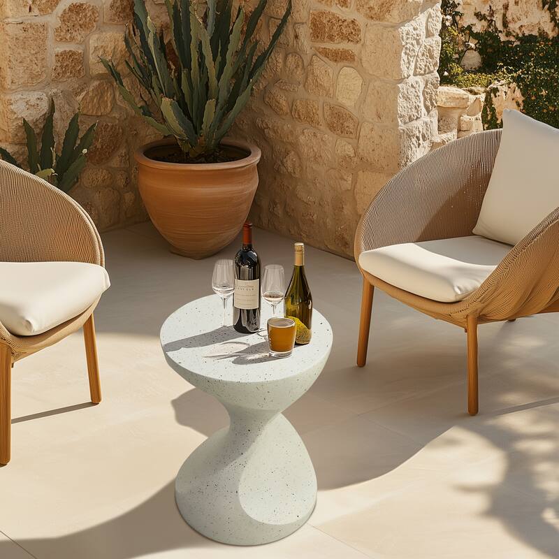 Outdoor Side Tables Faux Terrazzo Decorative Garden Stool