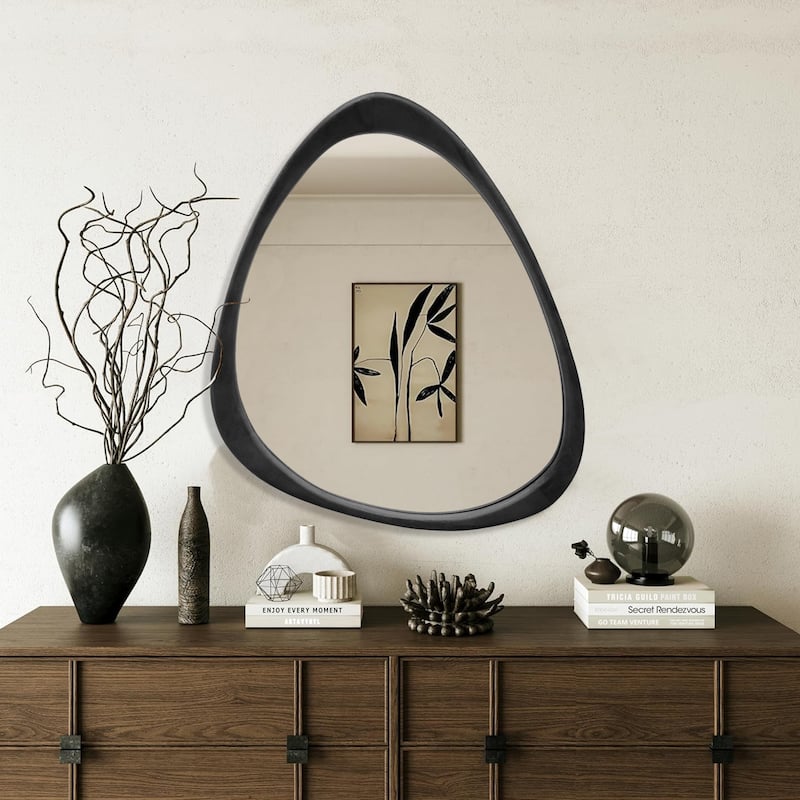 Irregular Mirror Asymmetrical Wood Wall Mirror