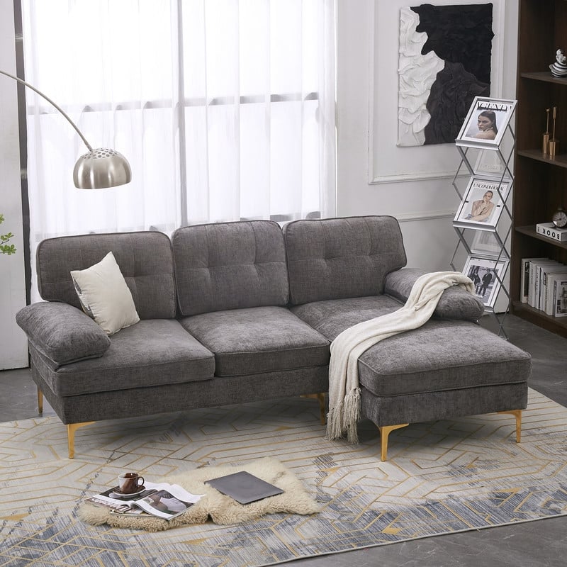Three-Seat Simple And Stylish Indoor Modular Sofa - Dark Gray