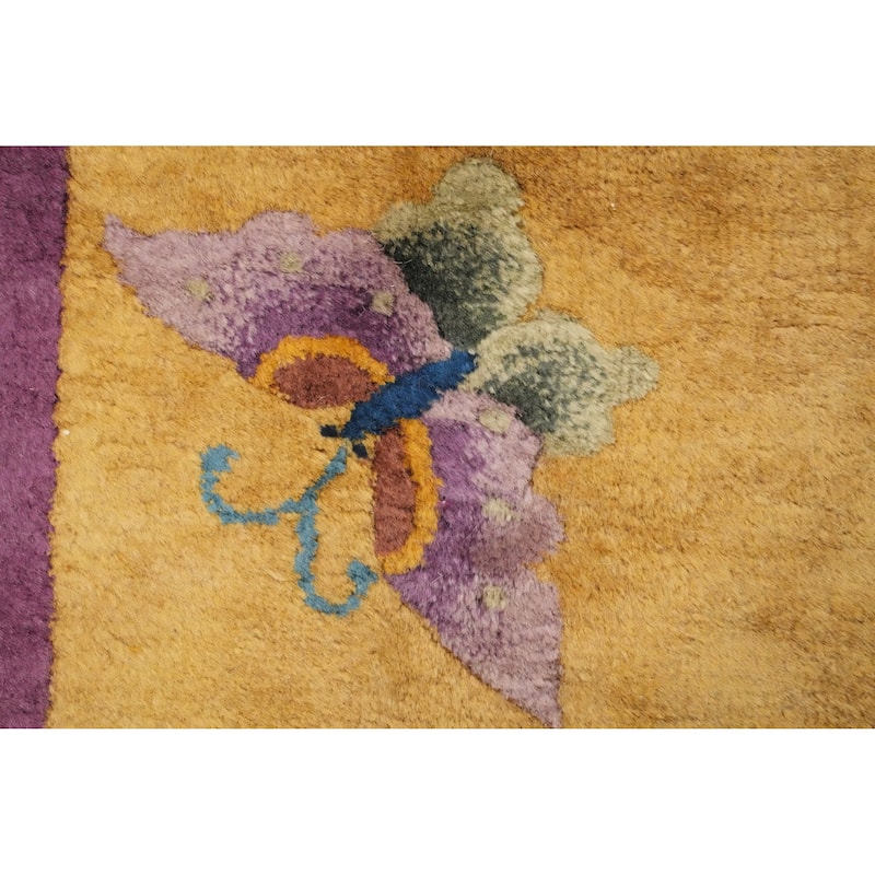 Hand Knotted Oriental 100% Wool Carpet Traditional Floral Green Art Deco Area Rug - 17' 0'' X 11' 11''