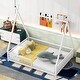 preview thumbnail 15 of 38, Metal House Platform Bed with Triangle Structure and Guardrail