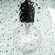 preview thumbnail 5 of 5, Luxury Vintage Smoky Blue Bubble Glass Pendant Light, 14"H x 12"W, with Olde Bronze Finish by Urban Ambiance