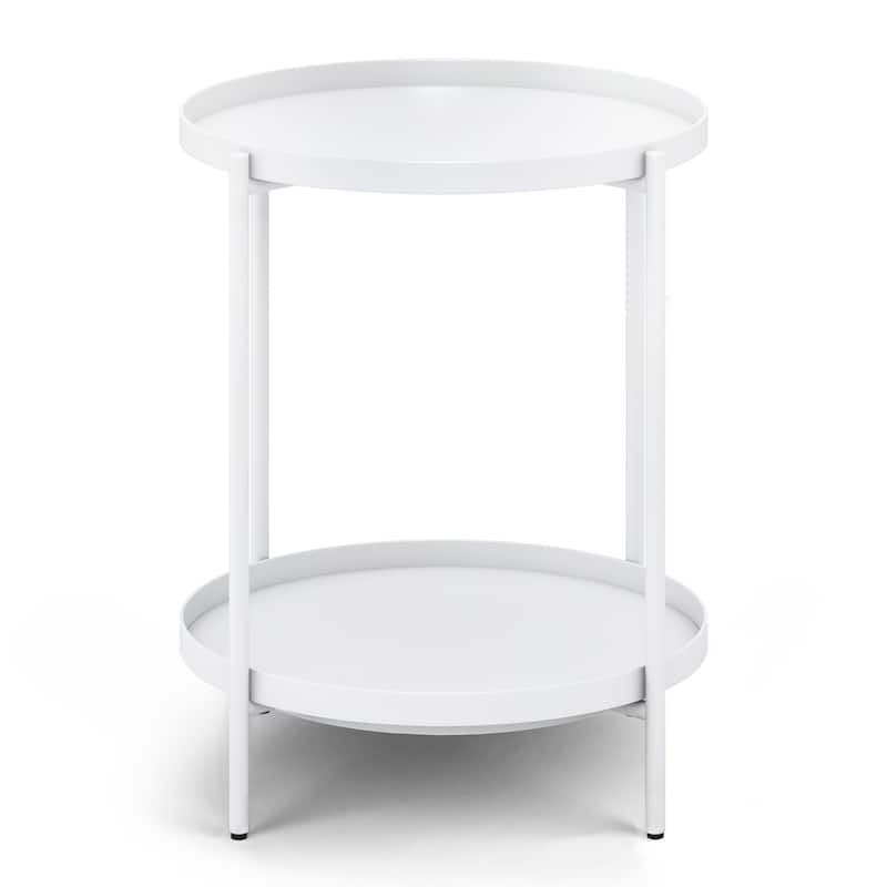 WYNDENHALL Lipton Industrial 17 inch Wide Metal End Table - 16.9"w x 16.9" d x 22.2" h