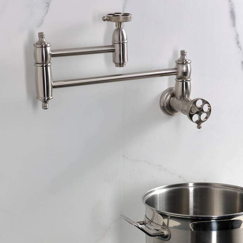 Wendell Two-Handle 1-Hole Wall Mount Pot Filler Faucet