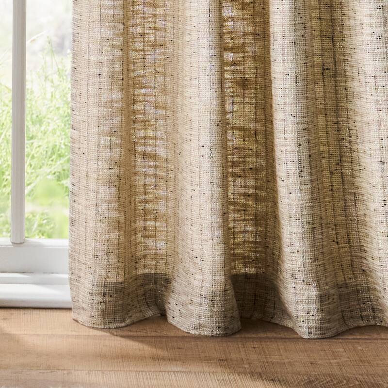 Karl Lagerfeld Paris Metallic Tweed Curtain Panel Pair