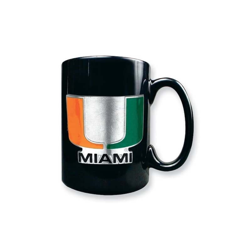 Collegiate University of Miami 15 Oz. Black Ceramic Mug