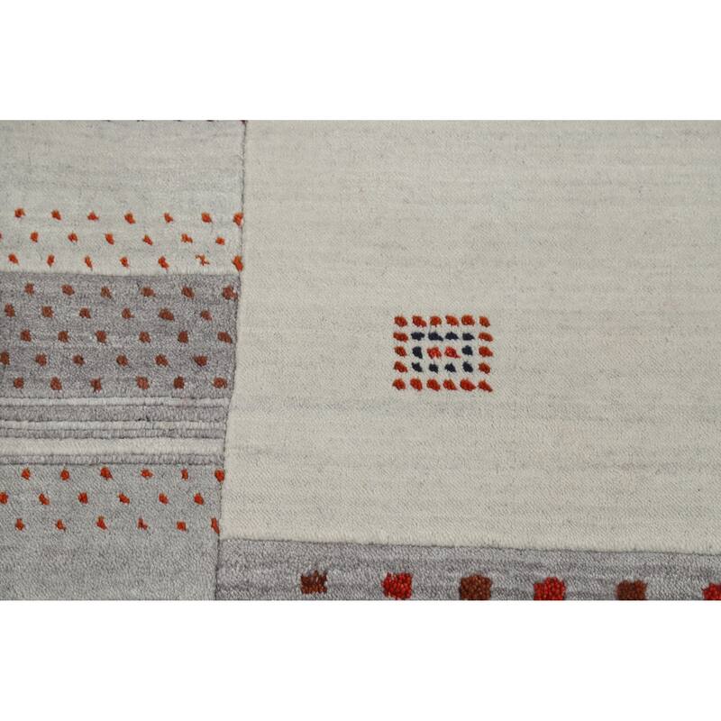 Gabbeh Indian Area Rug Handmade Beige Wool Carpet - 5'4" x 7'7"