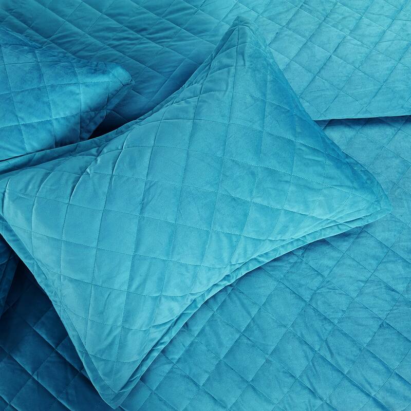 Serenta Velvet Quilts 5 Piece Ultra Soft Floor Touching Bedspread Set