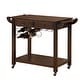 preview thumbnail 7 of 7, Carrick Transitional Dark Walnut Wood 2-Drawer Kitchen Cart with Wine Rack on Wheels by Copper Grove