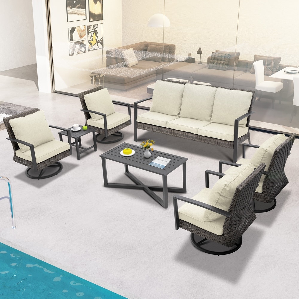 Outdoor Seating Group with Cushions and Table