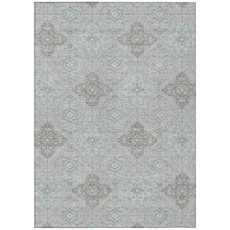 Machine Washable Indoor/ Outdoor Traditional Columbus Chantille Rug