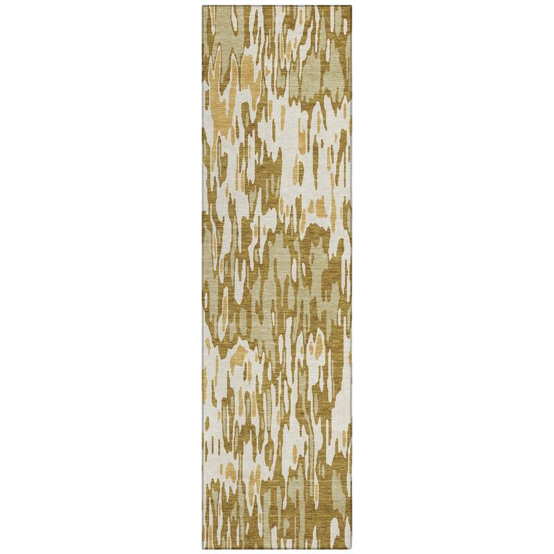 Machine Washable Indoor/ Outdoor Modern Watercolor Chantille Rug