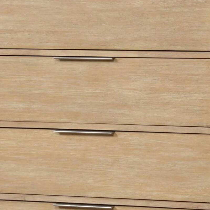 Rexa Tall Dresser Chest, 5 Drawer Finger Pulls, Natural Oak Brown