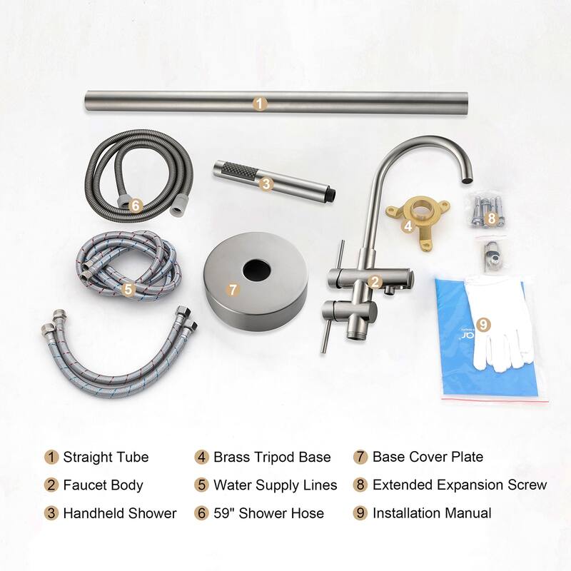 Topcraft Freestanding Bathtub Faucet with Handheld Showerhead
